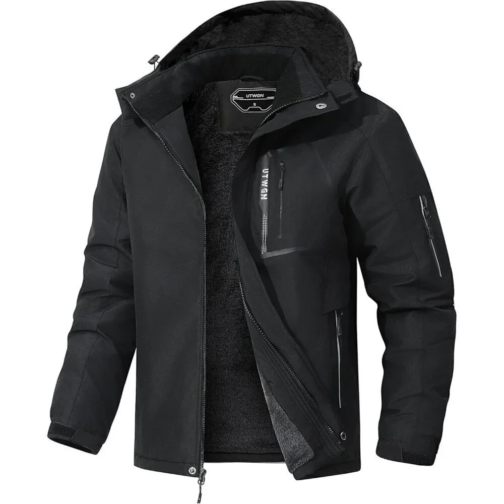 Men's Ski Jacket Winter Warm Snow Coat Waterproof Windbreaker Hooded Work Outerw